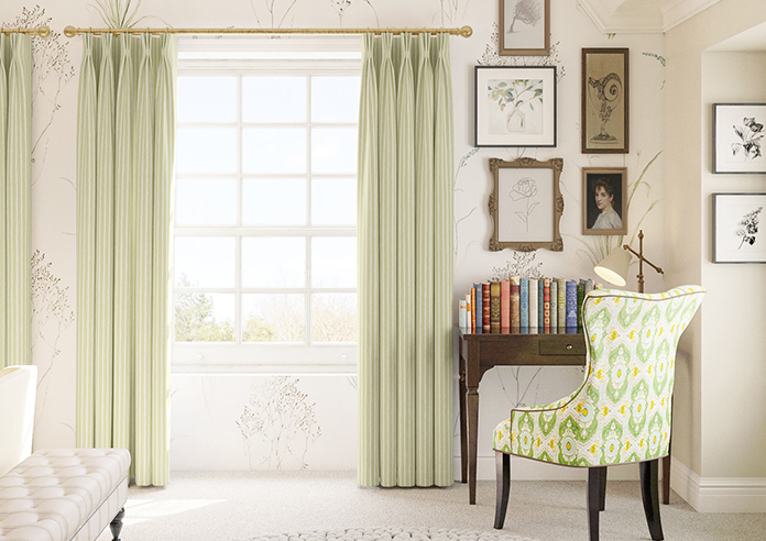 Vintage Stripe, Sage - Made to Measure Curtains - Image 3
